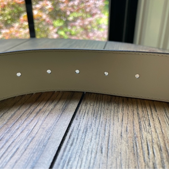 Gucci Calfskin Double G Belt 85 34 Mystic White Antiqued Brass Hardware - Picture 5 of 9